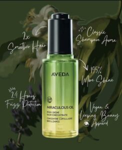 Discover Aveda Miraculous Oil at our luxury Houston salon and spa—enjoy smoother, shinier hair, frizz control, summer glow, classic shampure scent, and 100% vegan formula. | Josephine's Salons and Spas | Houston, TX